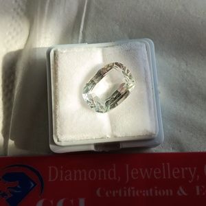 6.62 CT Natural White Cushion Cut Sapphire Certified